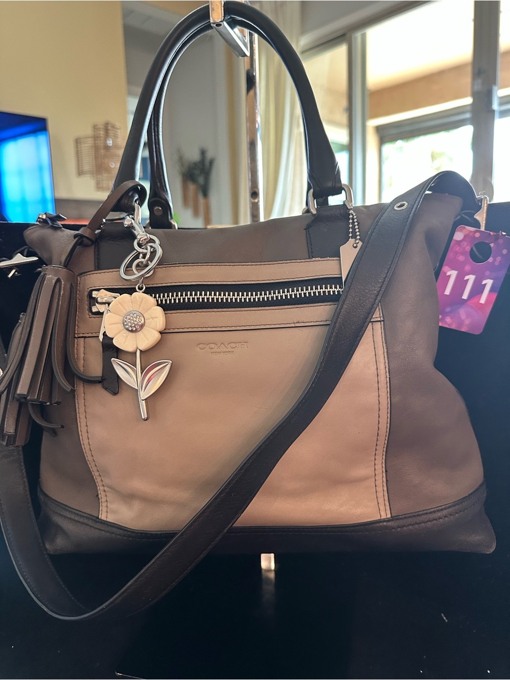 Coach #111 Legacy Colorblock leather Rory satchel